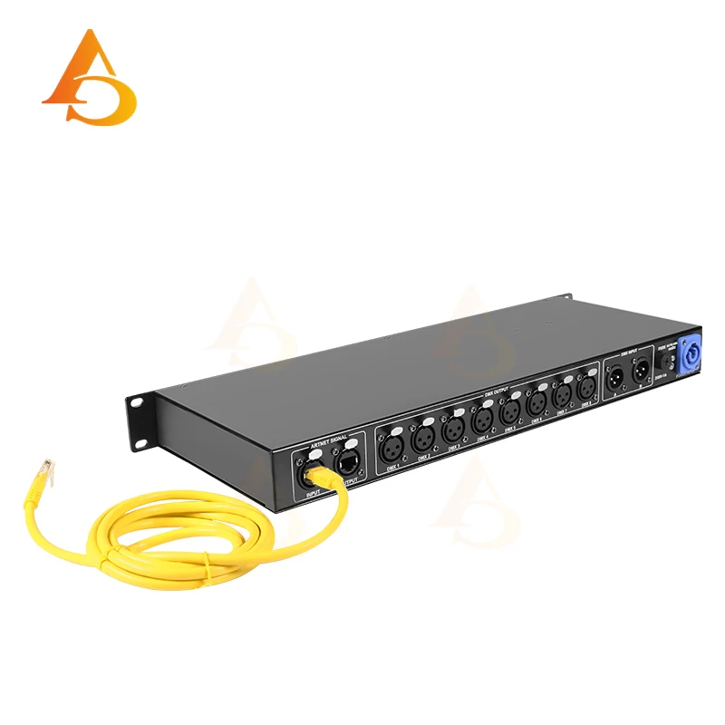 Artnet Dmx Espansore di rete a 8 vie Uscita 8x512 4096 canali per controller di illuminazione Satge Dj Artnet a nodo DMX DJ Disco Stage