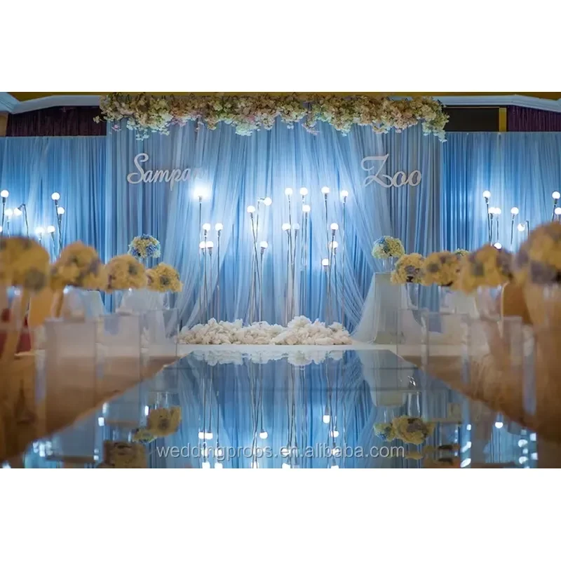 Muwei Premium Milk Silk Wedding Ceiling Drape - Soft Smooth Wrinkle Resistant - for Banquet Stage Party Event Decoration