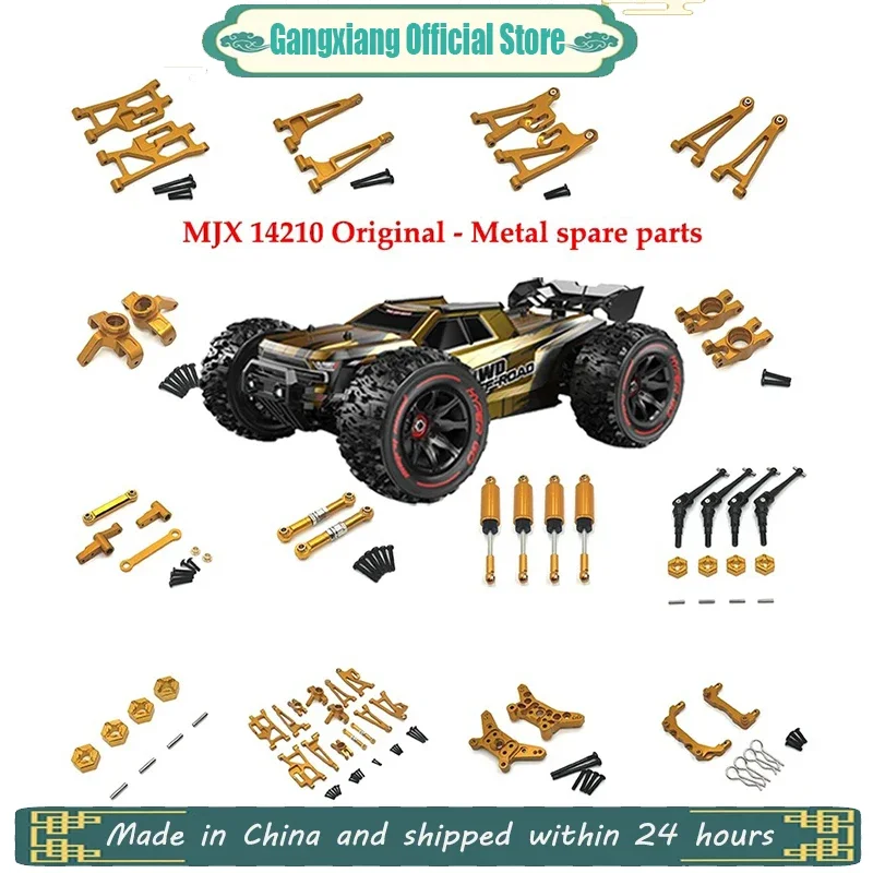 MJX 14210 14209 1/14 Rc Car Metal Upgraded Parts Steering Cup Rear Wheel Seat Front and Rear Suspension Tie Rods Car Accessories