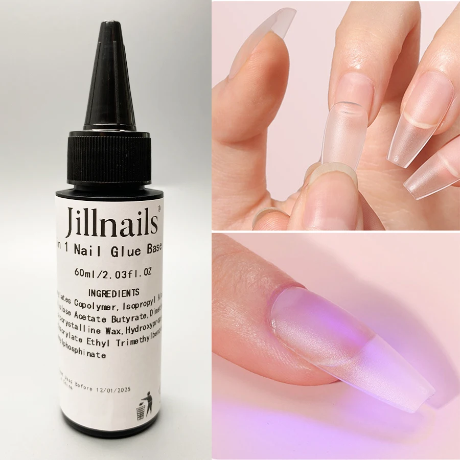 

Jillnails 60 мл клей для ногтей базовое покрытие для накладных ногтей кончики стразы гель 3 в 1 прозрачная сверхпрочная УФ-светодиодная лампа
