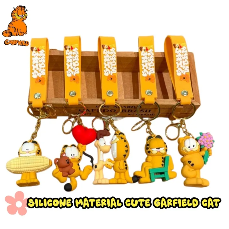 Llavero de dibujos animados de Garfield, colgante de muñeco creativo y divertido, llavero para coche, colgante para mochila de estudiante de Odie