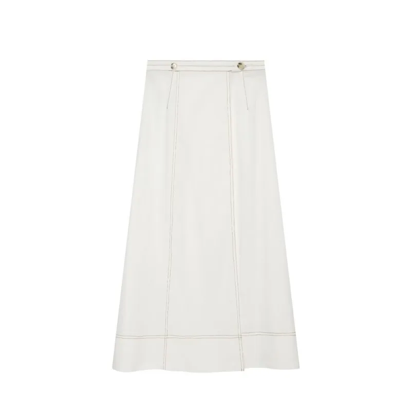 HipSeam Women's Skirts Set New 2026 Spring Summer 2 Piece Sleeveless Button Top+Warp Midi Waist Skirts Two Piece Female Outfit