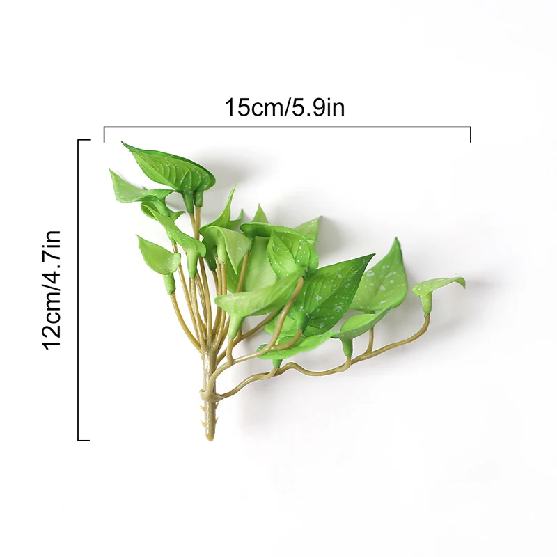 Artificial Plant Mini Bouquet Copper Coin Grass Soft Glue Fake Green Plants Wall Hanging for Home Office Garden Decoration