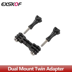 Dual Mount Twin Adapter For GoPro Hero 13 12 11 10 9 8 7 6 5 4 SJCAM Insta360 X2 X3 X4 DJI Osmo Action 5 4 3 Camera Accessories