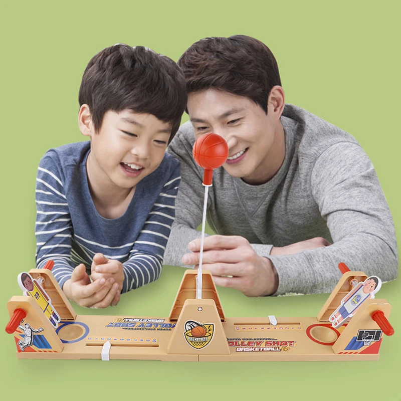 Children Early Education Tabletop Swing Basketball Desktop Game 2 Player Battle Volley Shot Interactive Board Game Toy