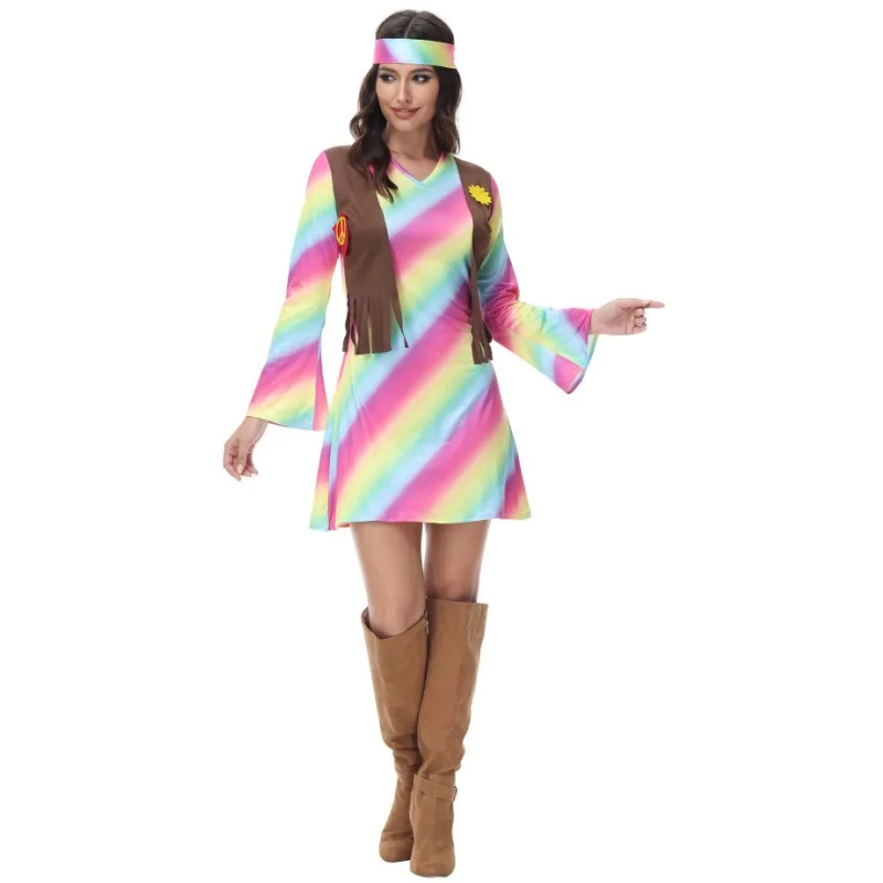 2025년 신상 디스코 의상 할로윈 파티 드레스업 댄스 유니섹스 힙합 세트 무대 공연 의상 여성 남성 의상