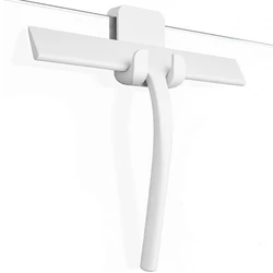 All-Purpose Blade Shower Squeegee Stainless Steel for Glass Doors Mirror Window Tile Scrubber Cleaner with Hook Silicone