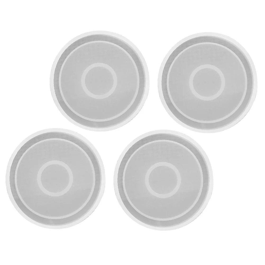 

4 Pcs Round Coaster Mold Silicone Food Grade Flexible Easy Clean DIY Crystal Epoxy Cup Mat Mold Durable Eco Friendly Jewelry