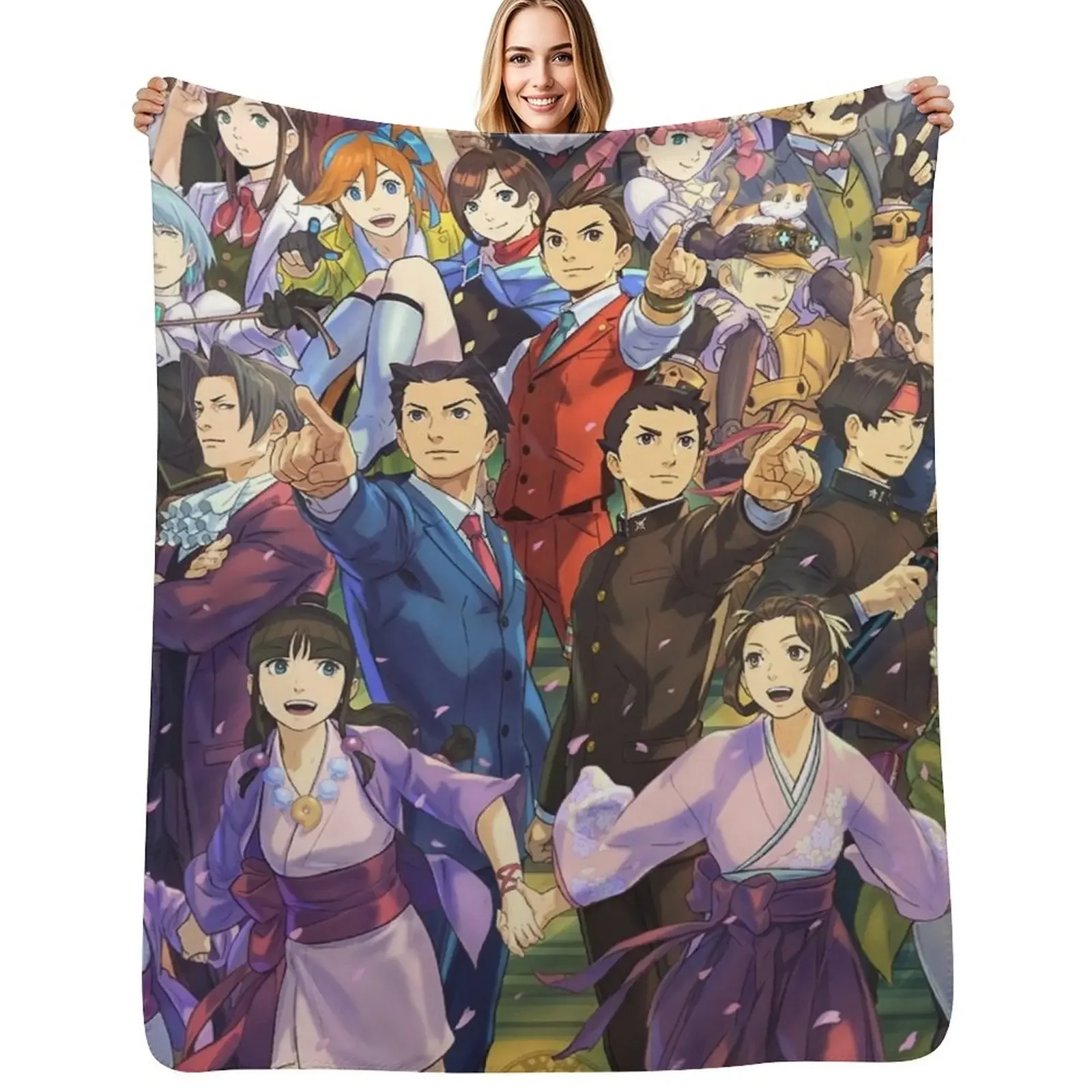 

Ace Attorney 20th Anniversary Throw Blanket Hair Soft Plaid Blankets For Sofas Blanket
