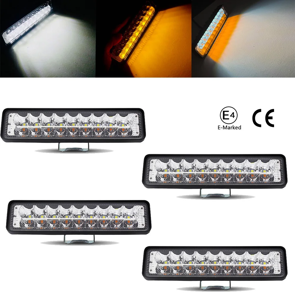 Car LED Work Light Combo Beam White Amber Super Bright Flood Spot Light DC 9-36 Volts Spotlights Truck 4x4 4W