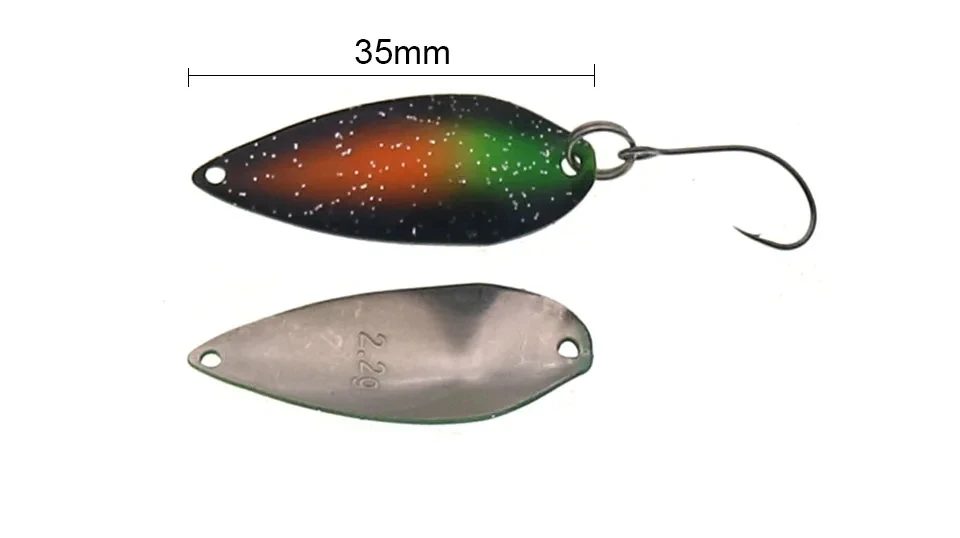 4 Stück/Beutel 2,2g Metall-Löffel-Forellenköder-Set mit Einzelhaken, Mikro-Wobbler-Köder, künstlicher Wurfköder für Barsch und Hecht – Detail 3