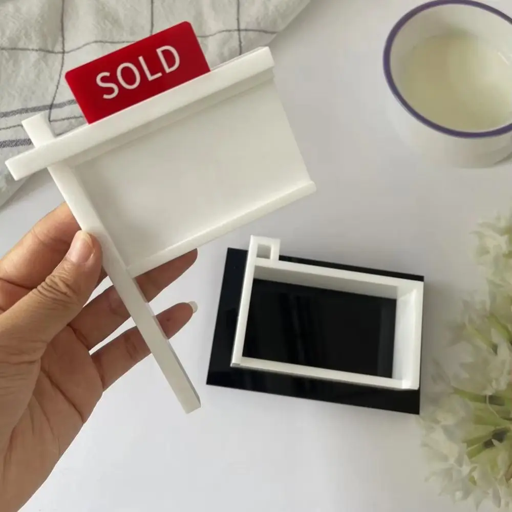 Sold Sign Real Estate Business Card Holder Wood Large Capacity Business Card Rack Removable Space Saving