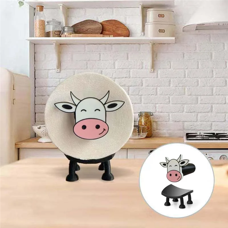 

ABGR-Dairy Cow Держатель для туалетной бумаги с 3D принтом Молочная корова Полка для хранения салфеток Штабелируемый забавный держатель для туалетной бумаги Дом