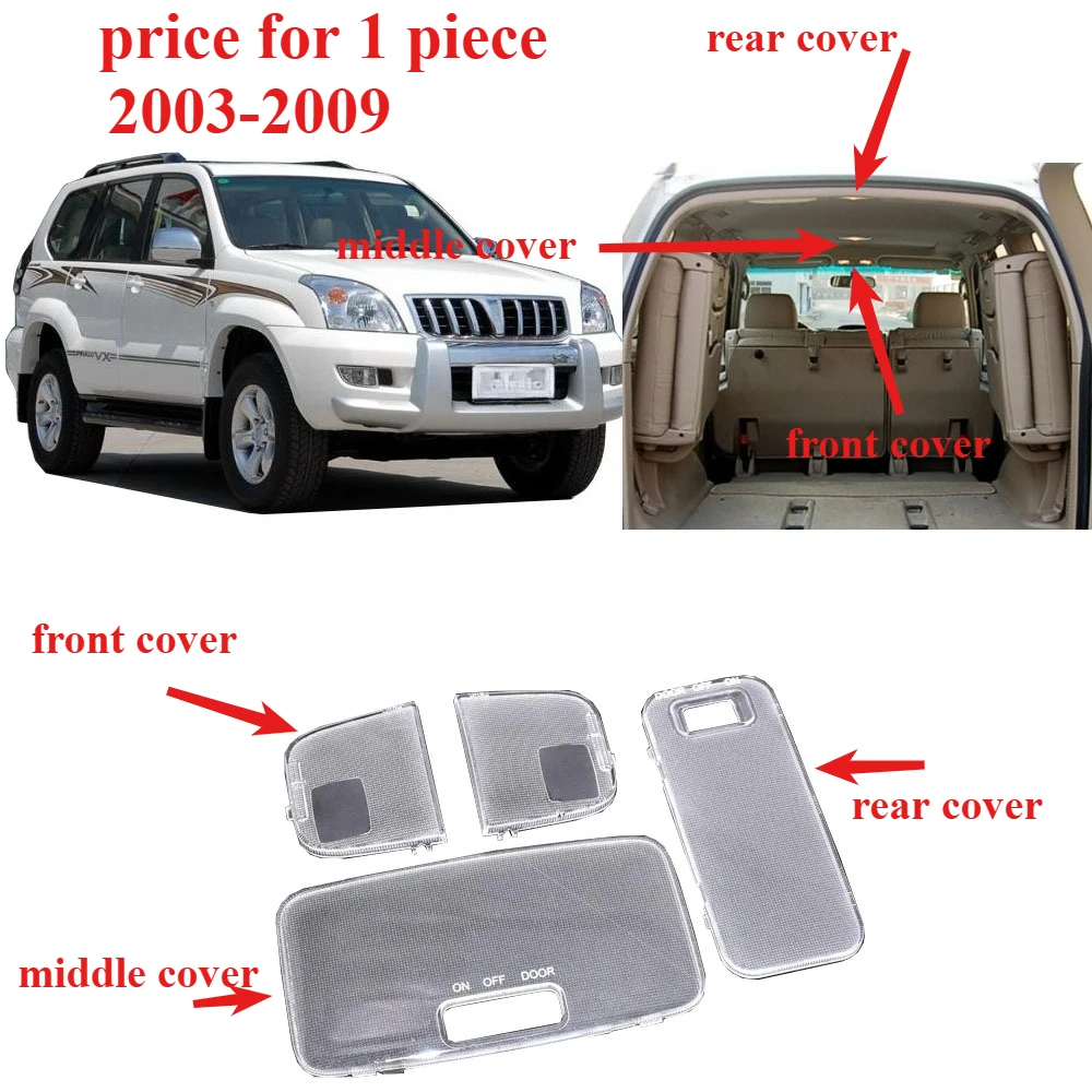 

1 Piece Front Reading Lamp Cover for Land Cruiser Prado Lc120 2003-2009 Middle Cover Rear Readling Light Frame