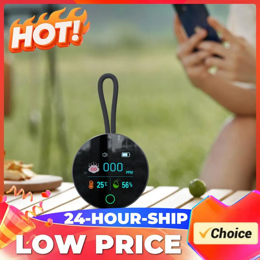 

3 In 1 Carbon Monoxide Detector Rechargeable CO Air Quality Monitor 1000mAh CO Temperature Humidity Detector for Indoor Outdoor