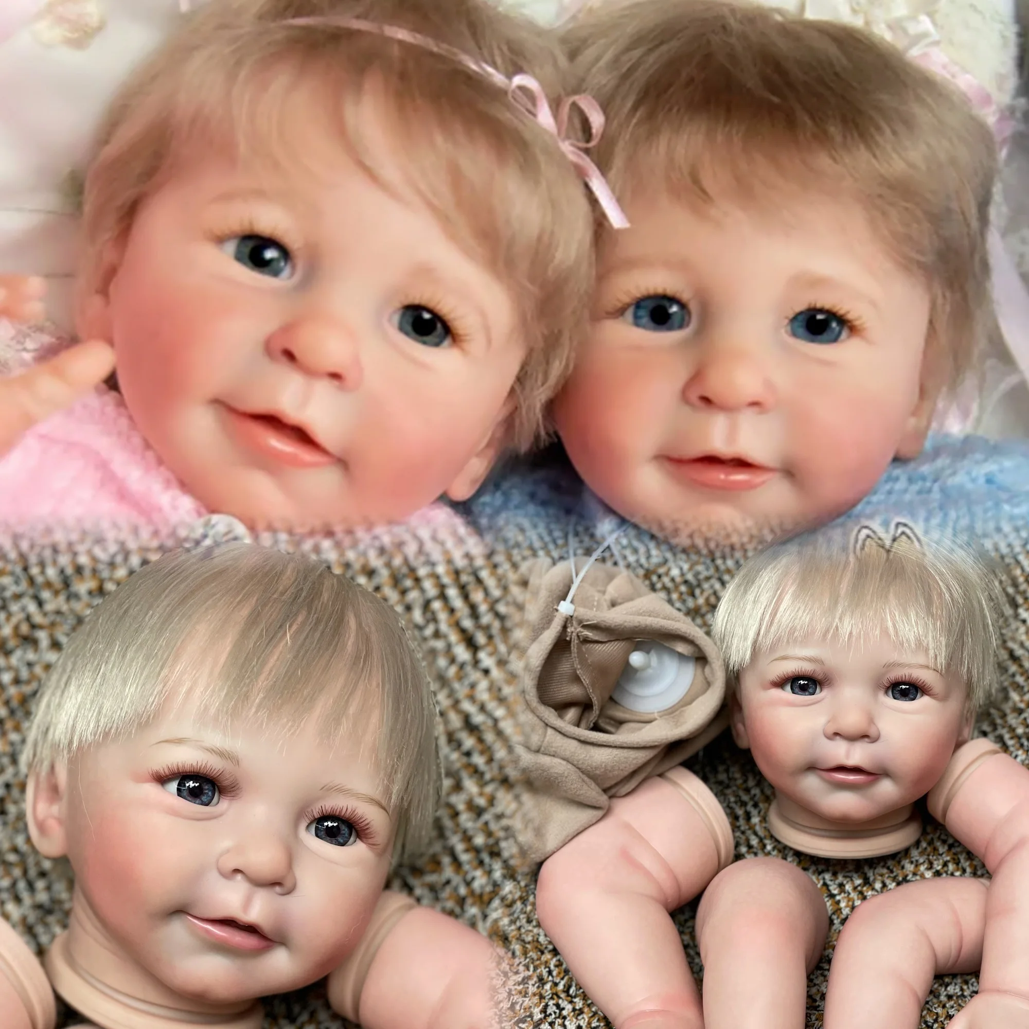 Bebe Reborn Dolls Kits 20-22 Inch Lisa 3D Painted Unfinished Doll Kits Accessories Unassembled Doll Parts Boneca Kit Bebé Reborn