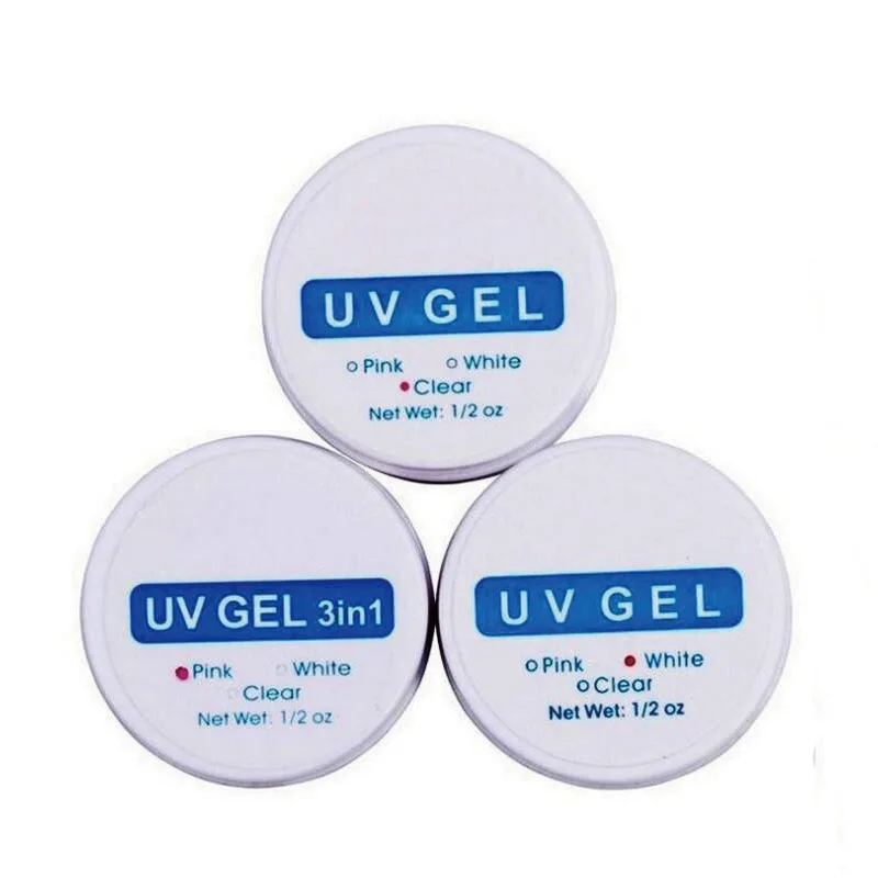 1PC X Pink White Clear Transparent  UV Gel Builder Nail Art Tips Gel Nail Manicure Extension