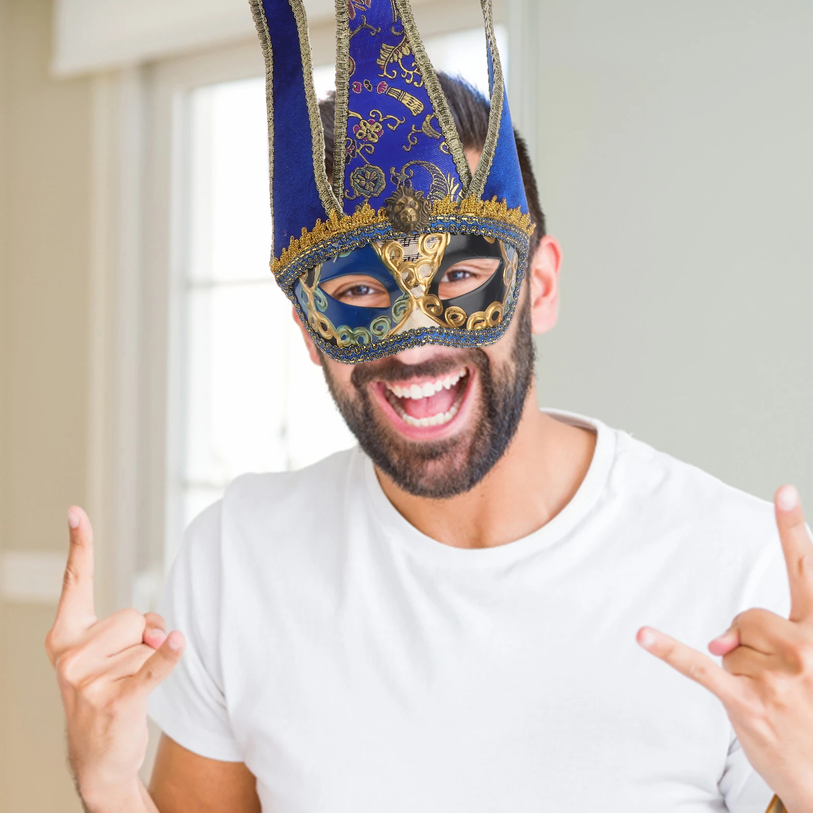 

Men'S Half Face For Carnival Christmas Masquerade Party Cosplay Costume Retro Vintage Fancy Ball