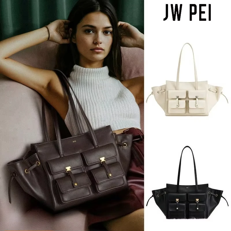 

JW PEI New Black Motorcycle Style Women's Large Capacity Crossbody Bag Shoulder Single Shoulder Bag Handbag