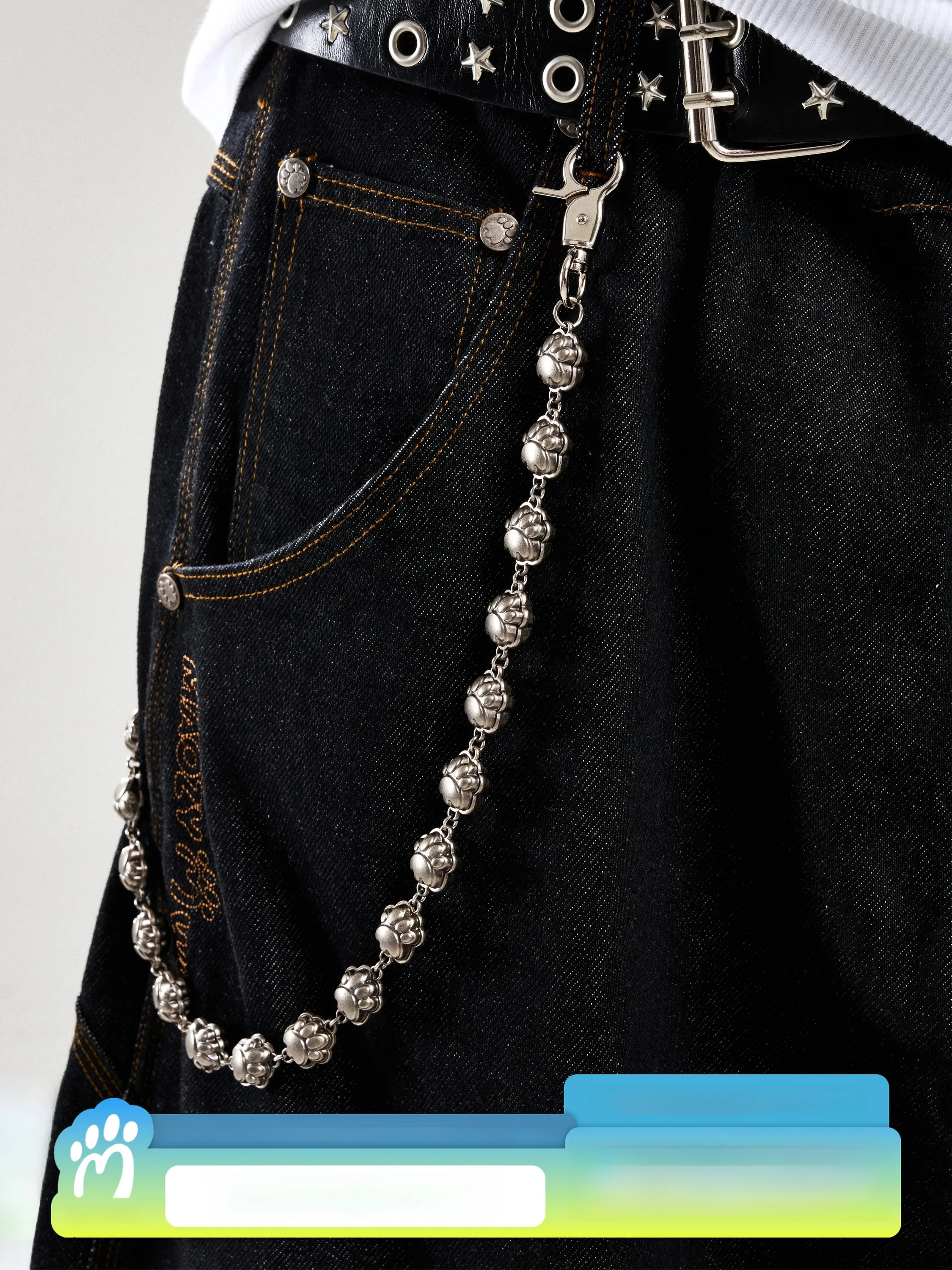 chaine-de-pantalon-style-hip-hop-americain-accessoire-electroplaque-argent-mat-tendance-retro-urbaine-pour-un-public-restreint