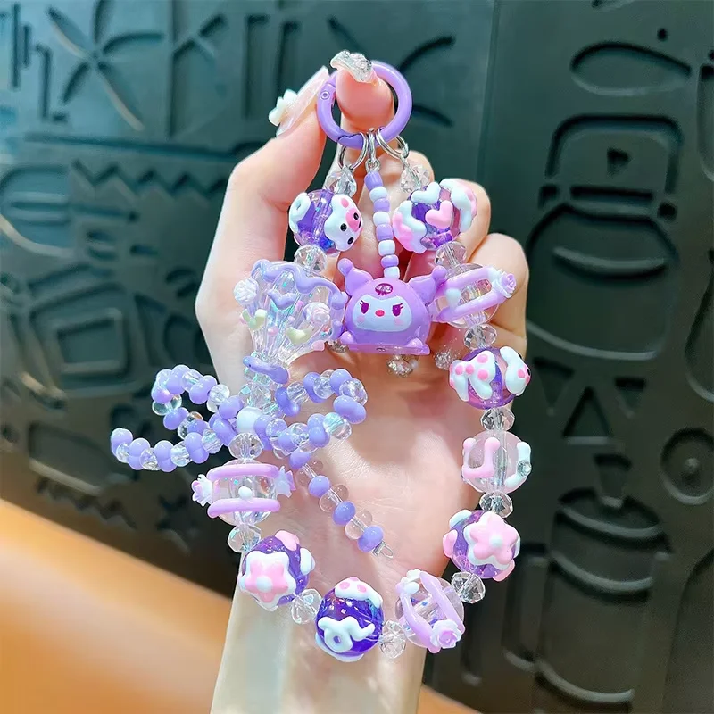 

Creative Sanrio Doll Acrylic Beaded Mobile Phone Chain, Kawaii Animation Keychain, Bag Pendant, Fashion Accessories, Girl Gifts