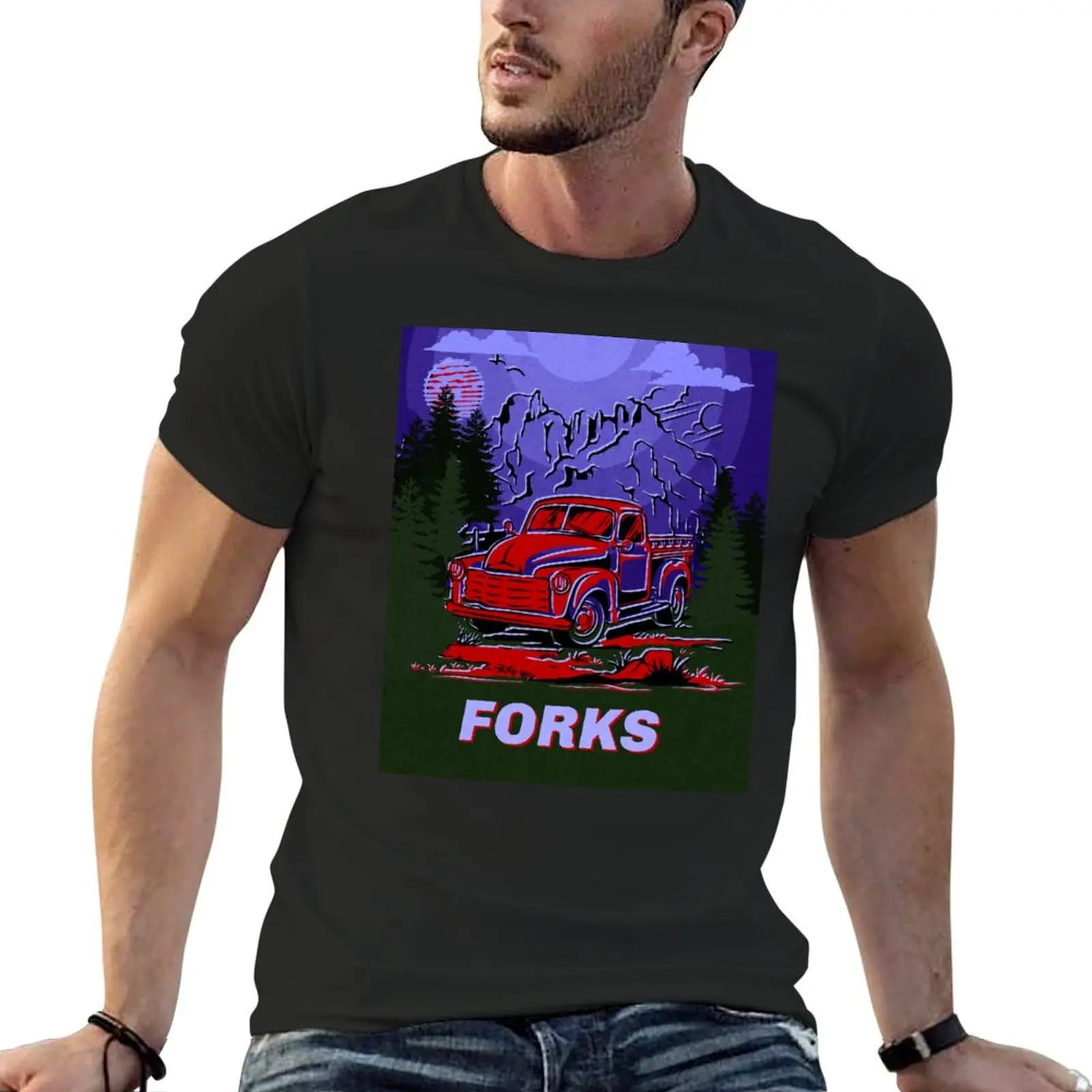 Forks Washington T-Shirt Blouse funny meme t-shirts summer shirt T-shirts for men cotton