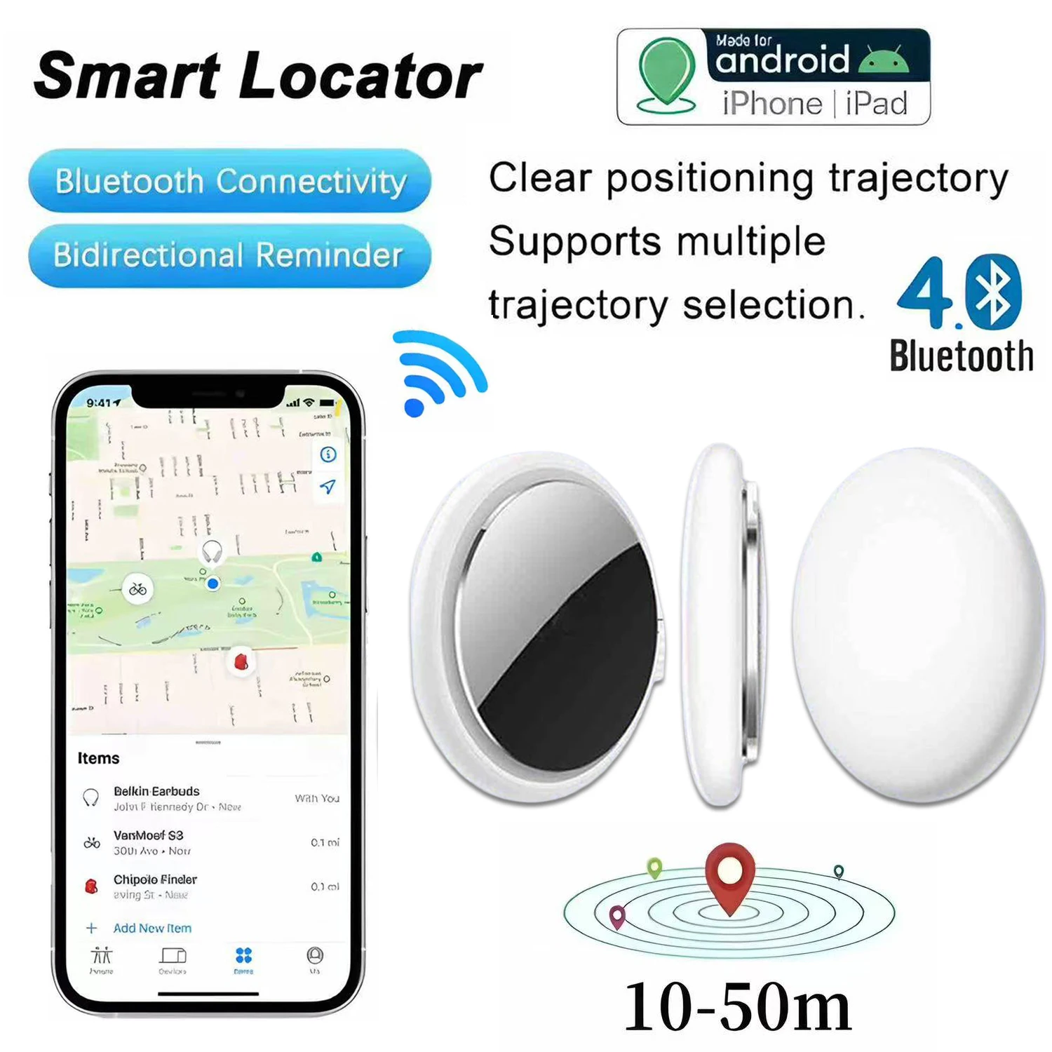 

ГП для приложения Phone Airtage Bluetooth Tag Find My App Anti-lose Tracker SoundLocate Напоминание о сообщениях Сигнализация Поиск ключей Pet GPS Loct
