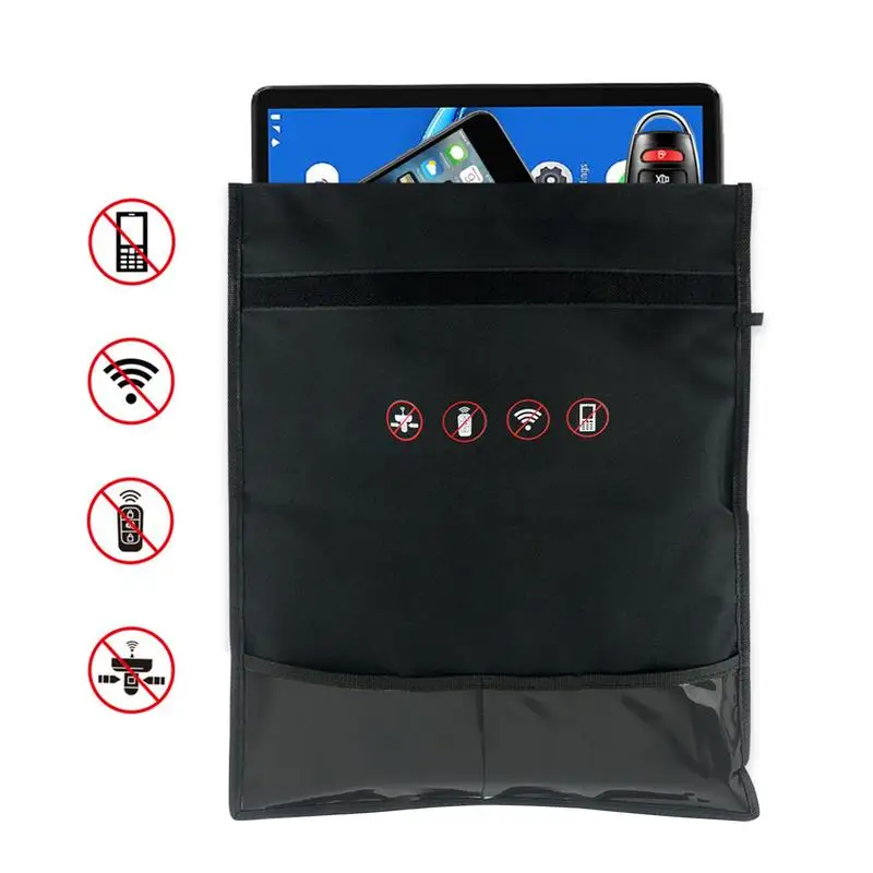 Signal Isolation Bag Anti Tracking Protector Signal Blocking Pouch With Transparent Sealed Pocket For Phone Card Transmitter