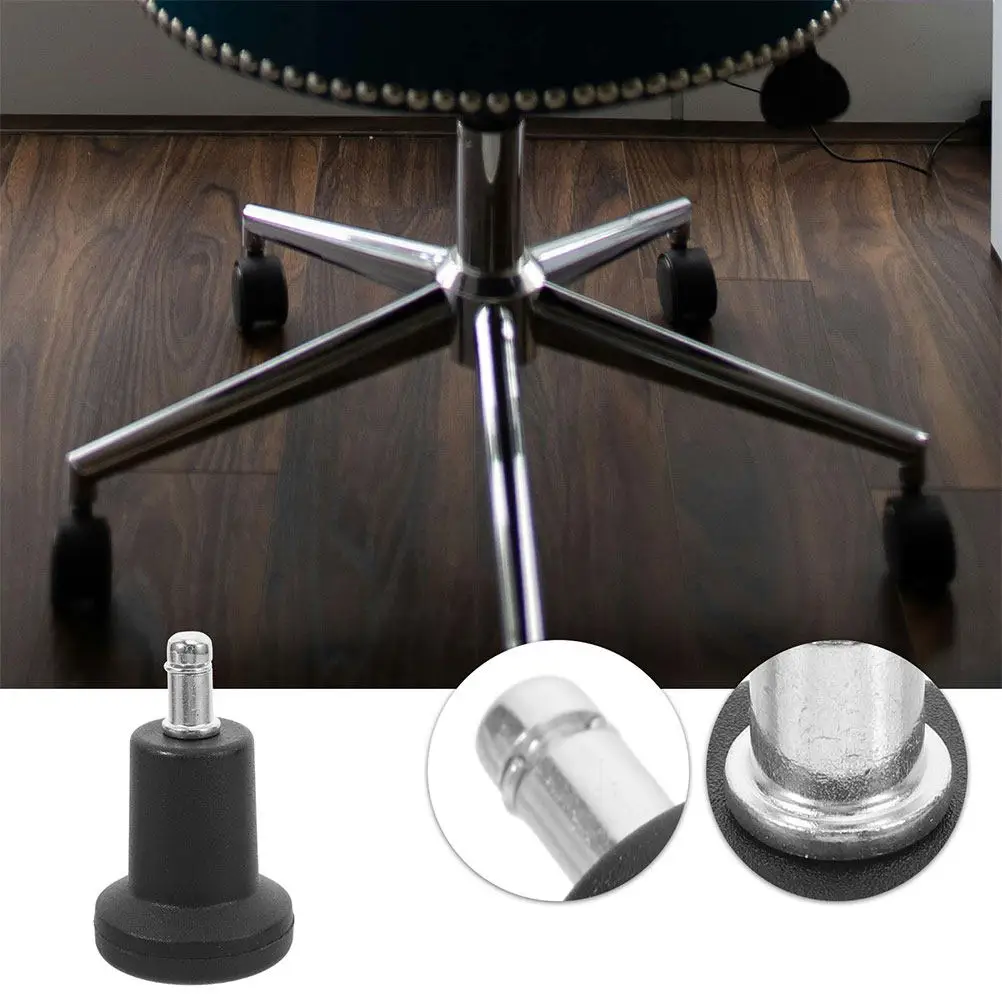5Pcs High Foot Fixed Casters Circlip Chair Wheels Replacement Office Furniture Casters Chair Leg Protectors Antislip Non-Slip