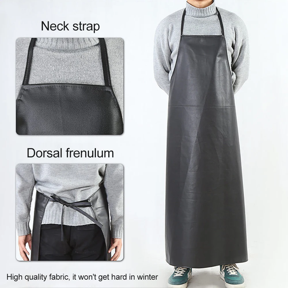 Double Layers Thickened Apron Kitchen Waterproof Vinyl Apron Oil Proof PVC Aprons Wear Resistant for Dishwashing Fishing Lab