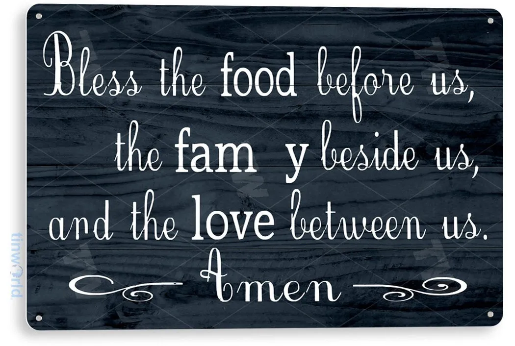 TIN SIGN Bless This Food, Love, Family, Kitchen, Cottage, Farmhouse Decor, A253 Metal Sign