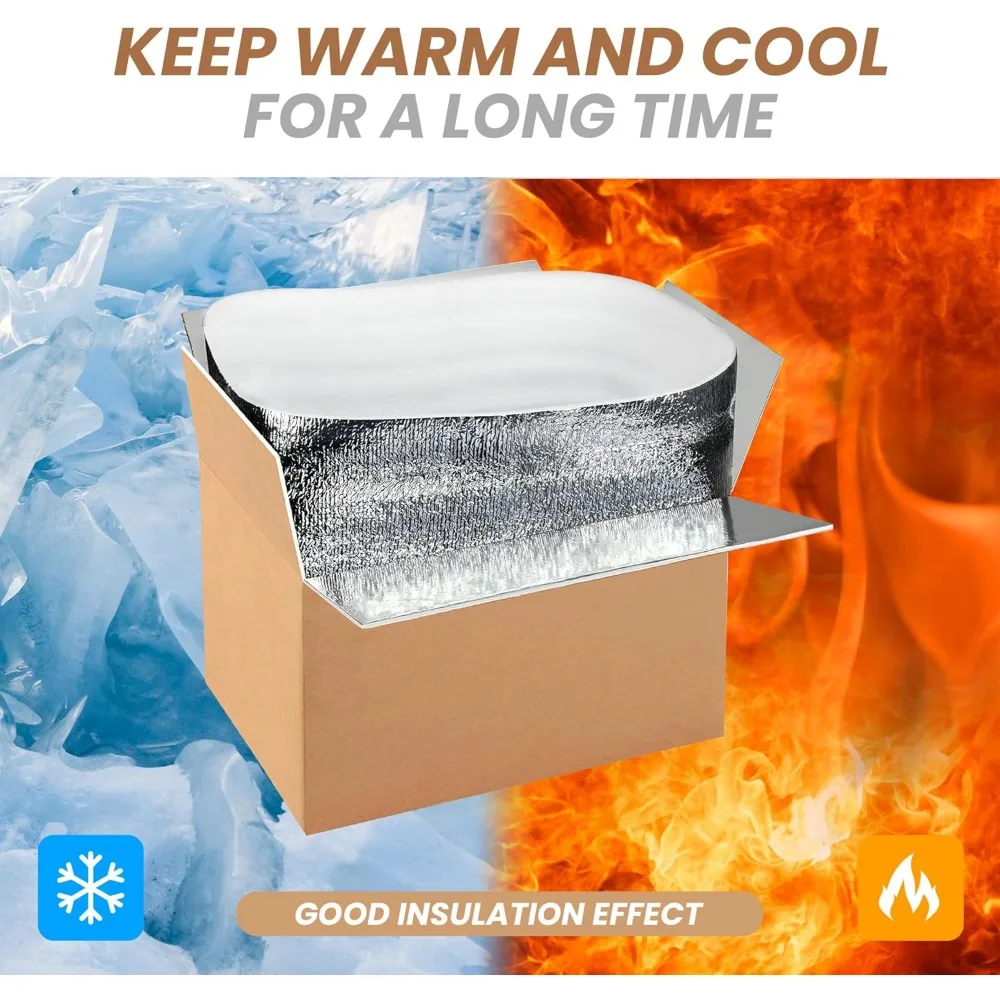 Insulated Shipping Boxes 6-Pack with Aluminum Foil Liners for Cold Pack Shipping of Frozen Items