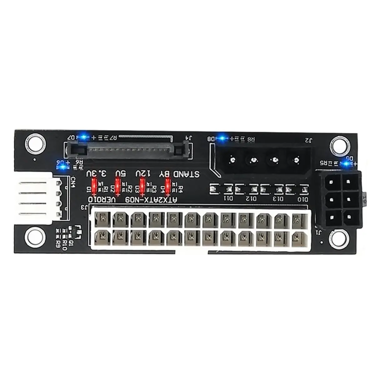 ▶○【On Sale】4 in 1 Power Supply Adapter Sync Card Dual PSU Connector Jumper Connector 4Pin/SATA/ATX 6Pin/4Pin with Power LED