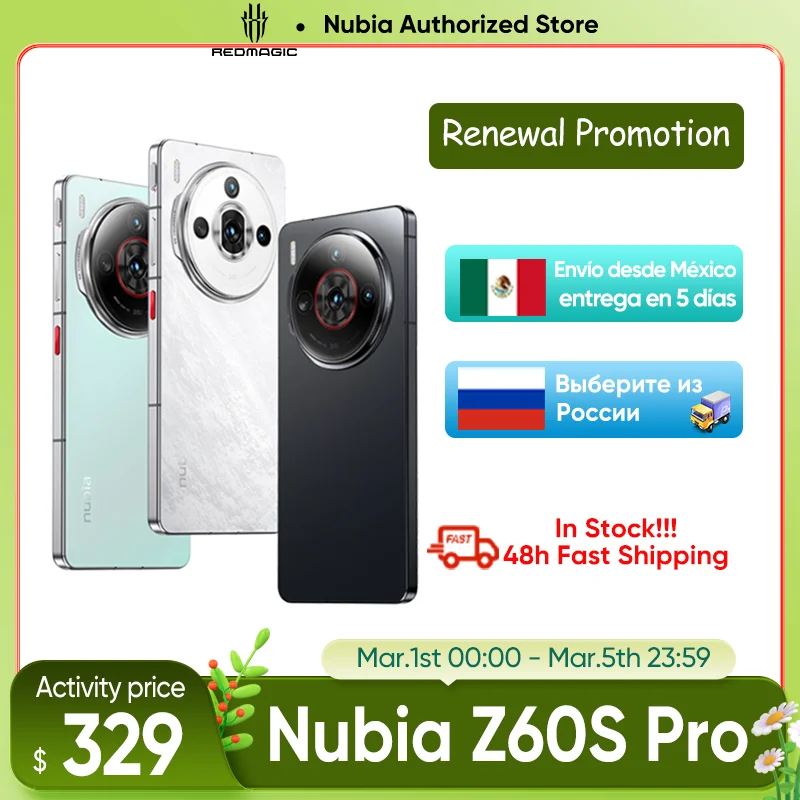 Nubia Z60S Pro グローバルバージョン 5G スマートフォン Snapdragon 8 Gen 2 MyOS 14.0 120Hz 6.78 インチ AMOLED スクリーン 50M+50M+8M 5100mAh NFC