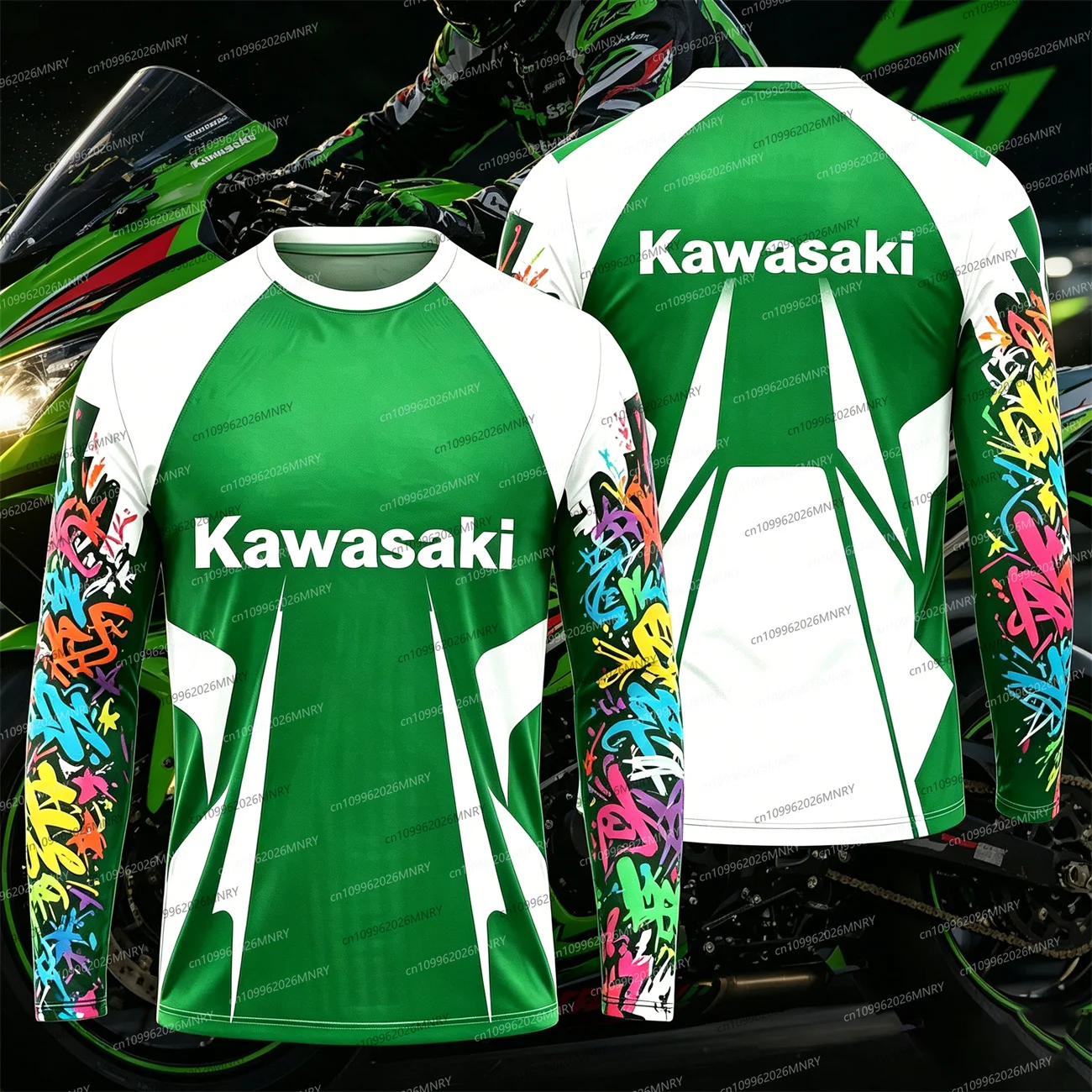

Kawasaki Tshirt Motorcycle men long-sleeve t-shirts Kawasaki Tshirt Print Riding Men Tshirt Women's Tshirt Clothes Sports Top
