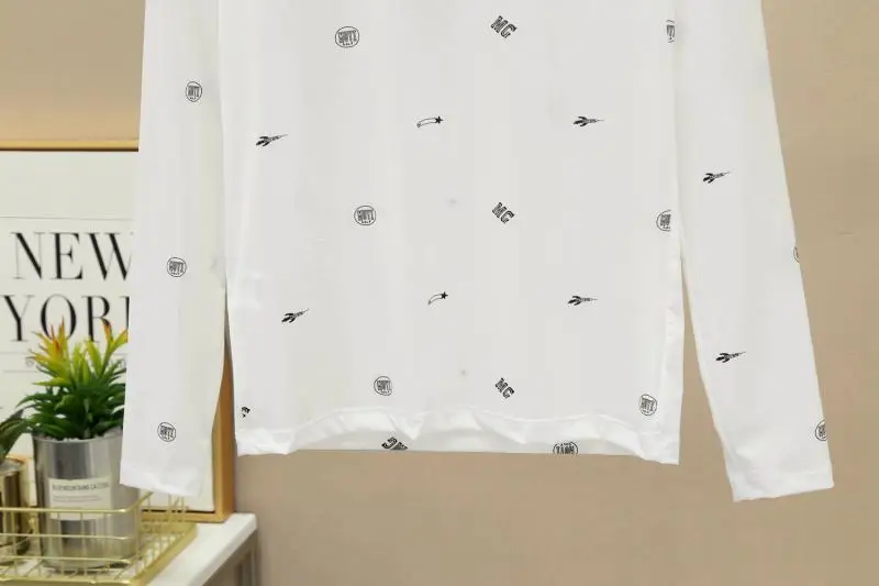 2023 Summer Women Golf Sunscreen with long sleeves and ultra-thin ice silk bottoming shirt and round neck turtleneck top