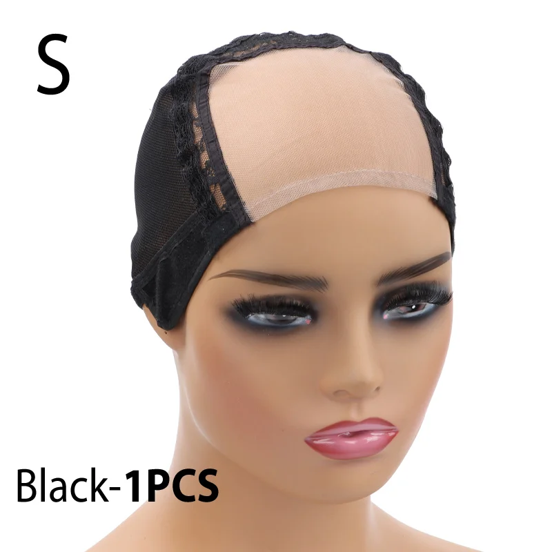 Lace-Front-Perückenkappe für die Herstellung von Perücken mit verstellbarem Riemen, leimlose Schweizer Spitzennetz-Webkappe zur Herstellung von Perücken mit Verschluss-Fronten