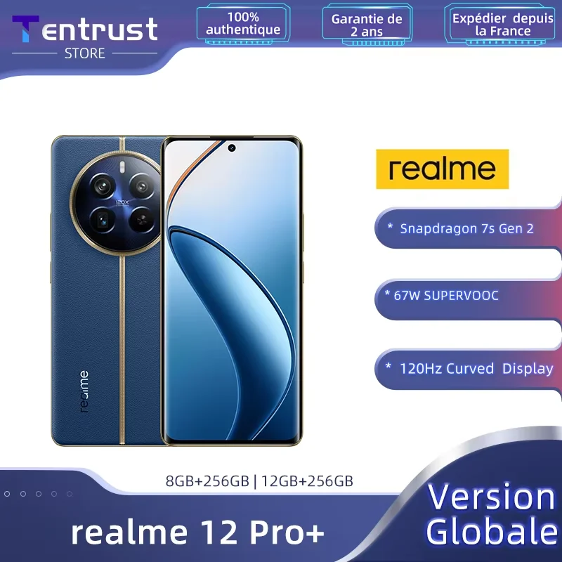 Global Version realme 12 Pro Plus 12 Pro+ 5G Smartphone 64MP Periscope Portrait Camera Snapdragon 7s Gen 2 120Hz Display 67W SUP