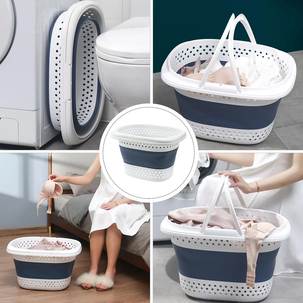 

Folding Laundry Basket Easy Carry Handle High Quality Material Storage Organizer for Home Travel Camping