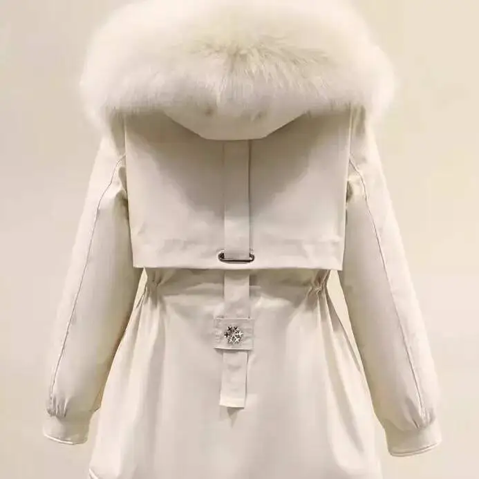 Abrigo Jaet cálido de invierno con capucha para mujer, ropa de abrigo de algodón de punto de corte holgado, longitud media, Sve Long