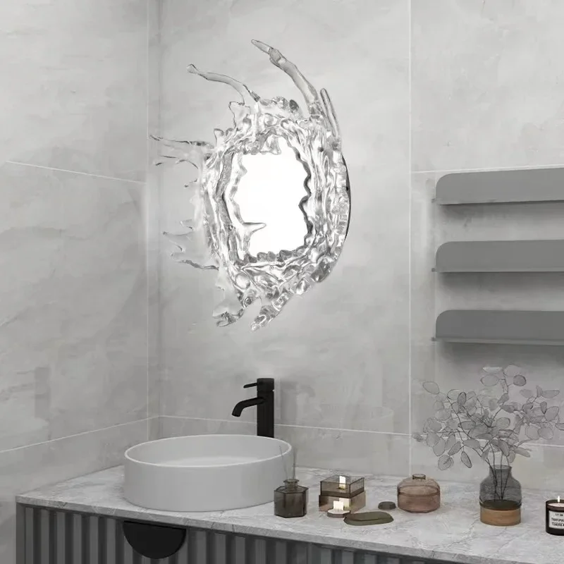 New Creative Resin Acrylic LED Mirror Front Light Household Appliance Decorative Water Droplet Bathroom Bedroom Wall Lamp
