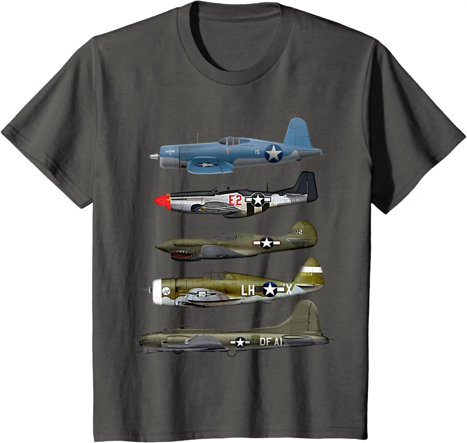 WW2 Warplane B-17 P51 Mustang F4U Corsair P40 Warhawk Gift Men T-Shirt Short Casual 100% Cotton Shirts