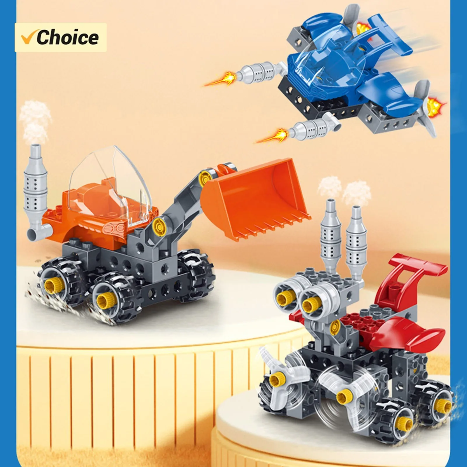 

Hot 3 Styles Creative Assembly And Insertion Of The Siyuexing Large Mechanical Versatile Engineering Vehicle