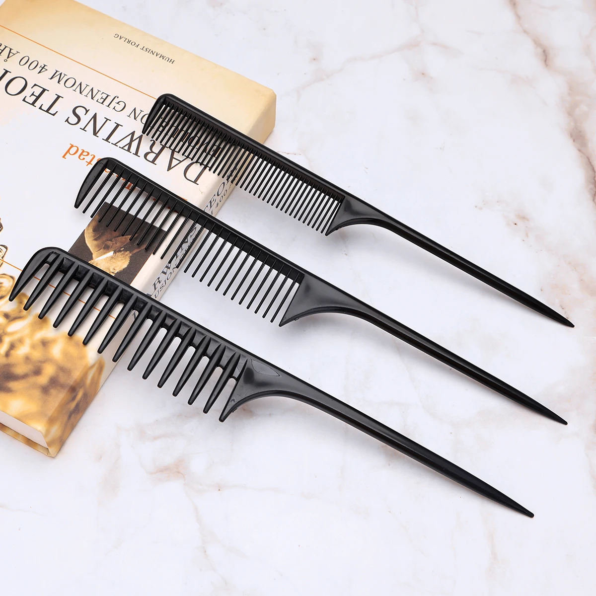 3pc Plastics Pointed  Hair Comb Professional Hairdressing Combs Hair Cutting Hair Brush Barber Combs Tools Salon Accessaries