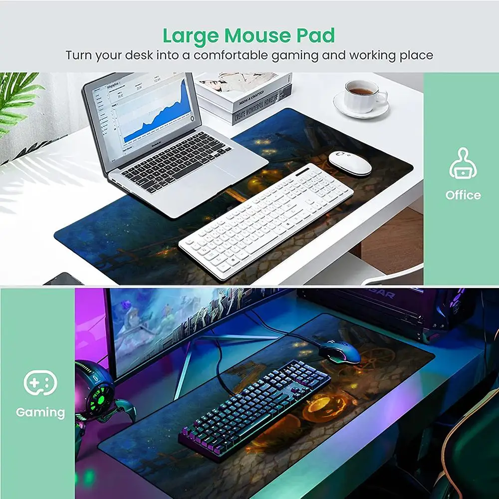 Halloween Pumpkin theme Mouse Pad Desk Mat gaming mats rubber anti-slip Durable pc accessories keypad Extended mouse pads rug