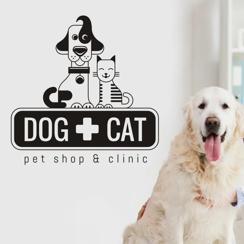 

Pet Clinic Wall Decal Glass Sticker Grooming Salon Shop Posters Vinyl Art Decals Parede Decor Mural