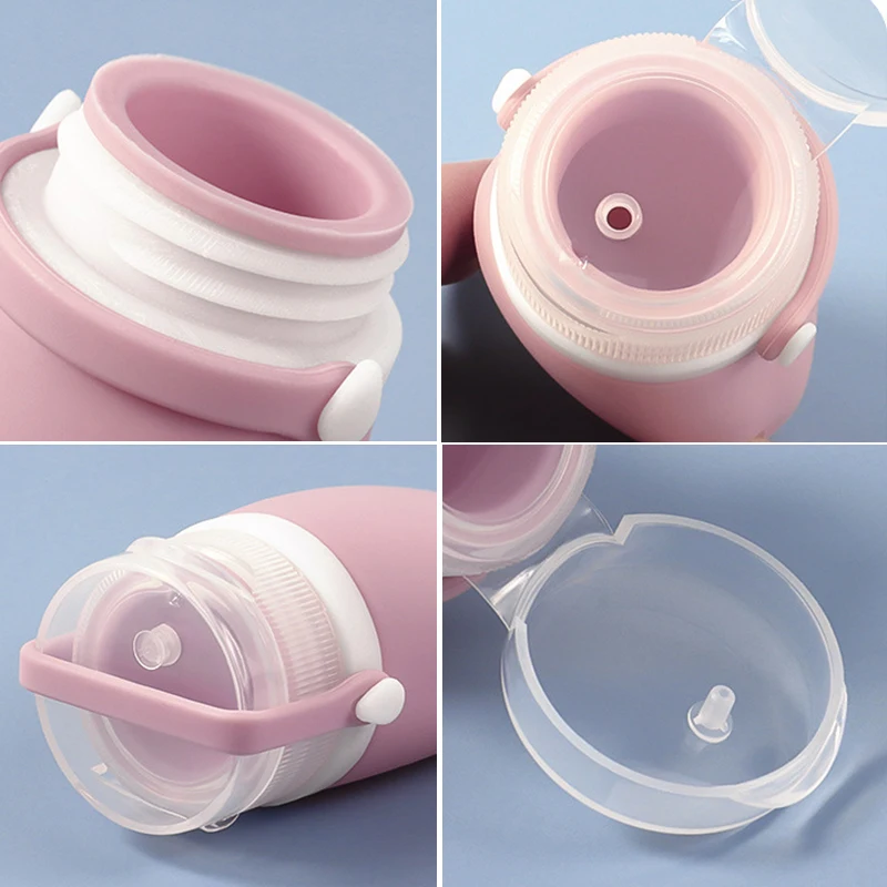 Silicone Refillable Bottle For Travel Leakproof Shampoo Container Foam Bottle Squeezable Lotion Cream Empty Bottle 30/60/90ml