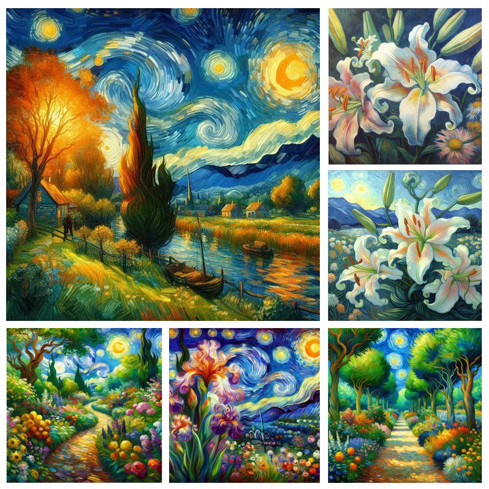 Landscape Diamond Painting New Collection Garden Plants Flowers Full Diamond Mosaic Embroidery Cross Stitch Kits Home Decor