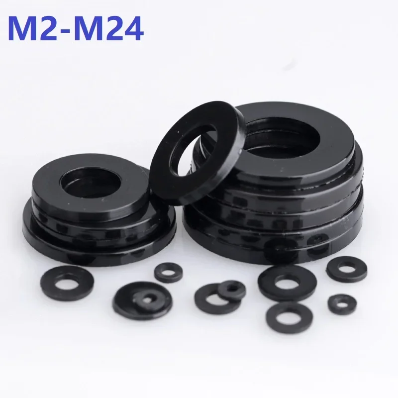 M2 M3 M24 Black nylon gasket plastic flat gasket washer insulation screw round high temperature resistant plastic washer