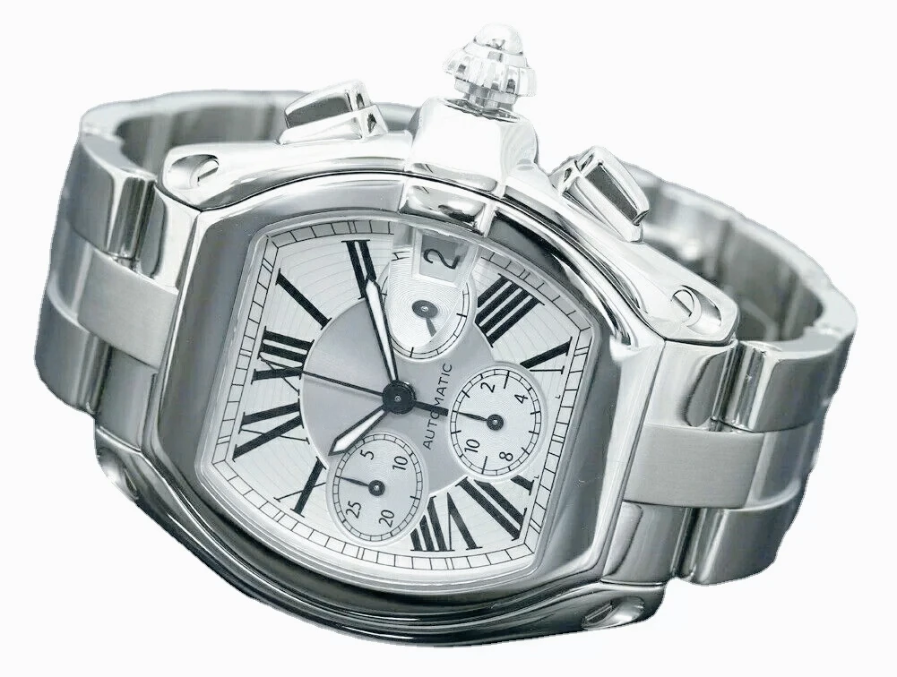 904L Stainless Steel case, for Mens Quartz Chronograph VK63 Movement Watch, Gold Black White Roadsters